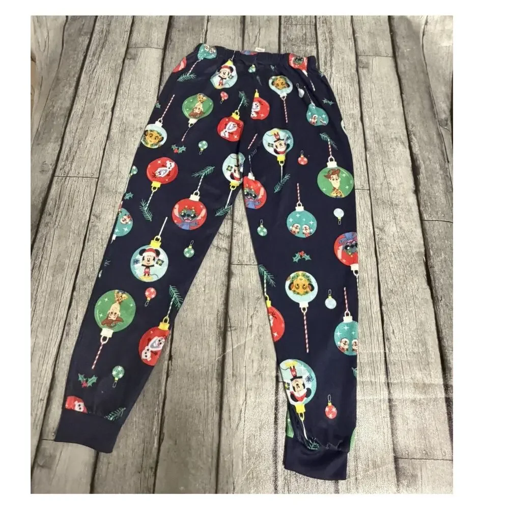 Women’s Disney Christmas Lounge Joggers Sz Small Ornaments Stitch Simba Woody - Picture 8 of 8